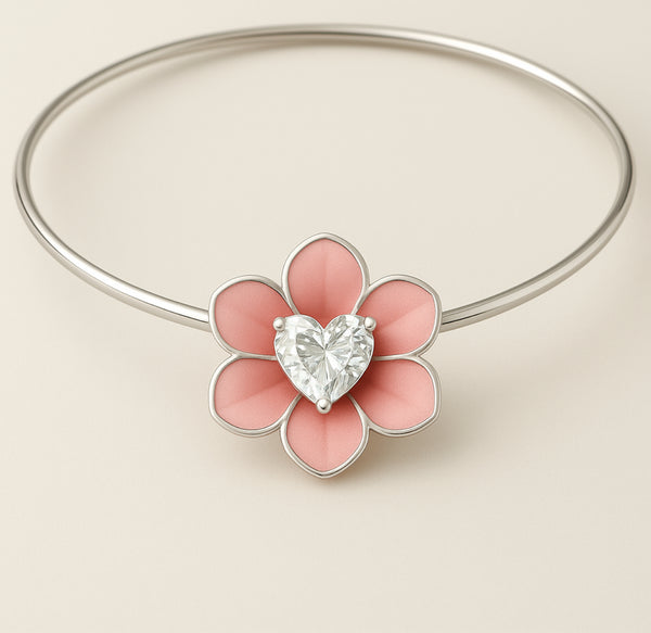 Open Petal Rose Pendant on Choker